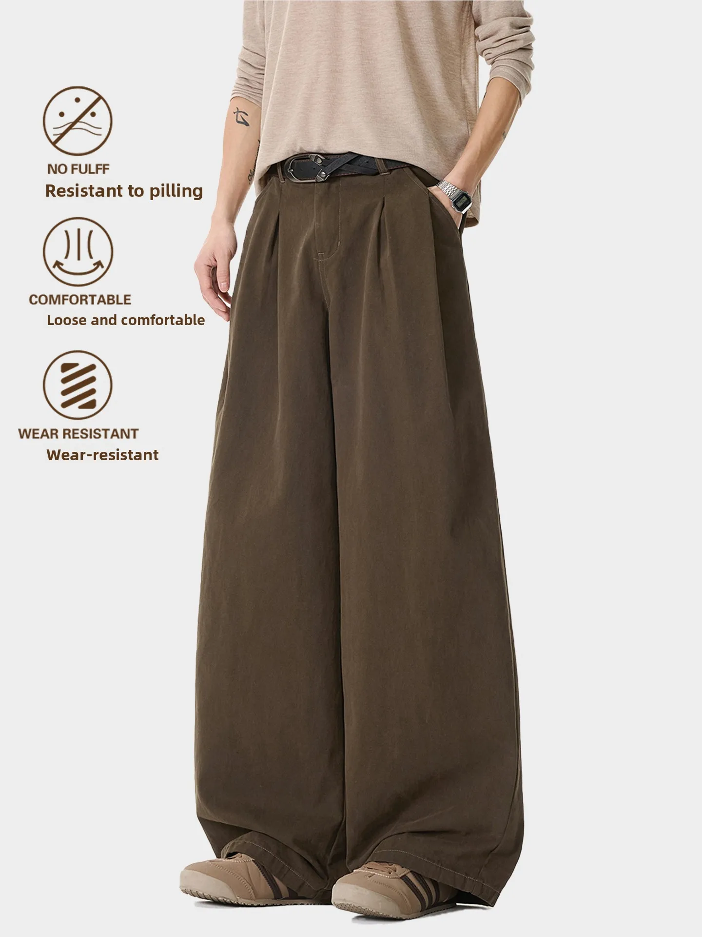 American Retro Pleated Pure Cotton Straight Leg Men's Casual Pants Summer Loose Drapey Wide Leg Trousers for Men And Women
American Retro Pleated Pure Cotton Straight Leg Men's Casual Pants Summer Loose Drapey Wide Leg Trousers for Men And Women