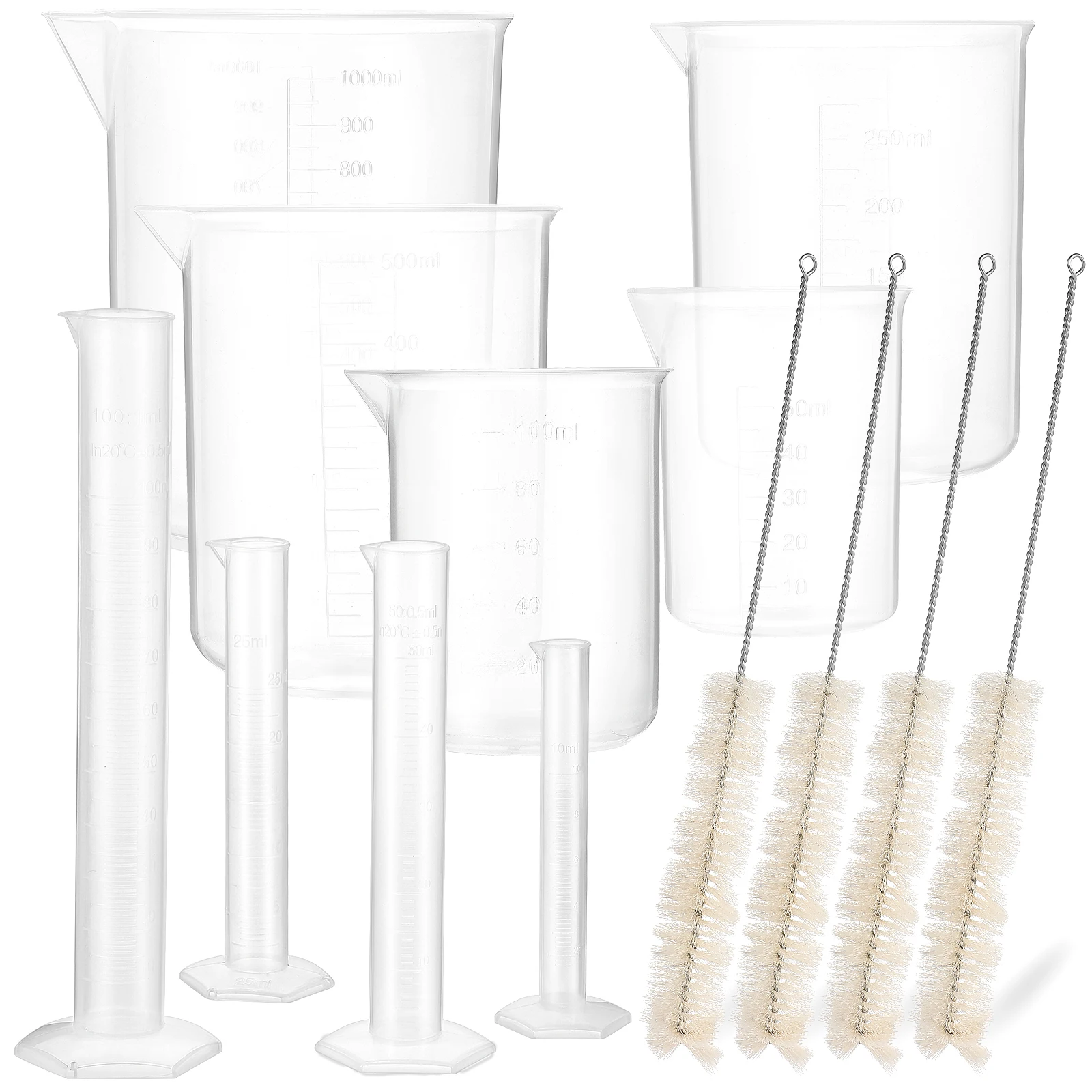 13pcs Experiment Kit 4 Graduated Cylinders 10 25 50 100ml 5 Beakers 50 100 250 500 1000ml Test Tube Brushes Lab Measuring Tools
13pcs Experiment Kit 4 Graduated Cylinders 10 25 50 100ml 5 Beakers 50 100 250 500 1000ml Test Tube Brushes Lab Measuring Tools