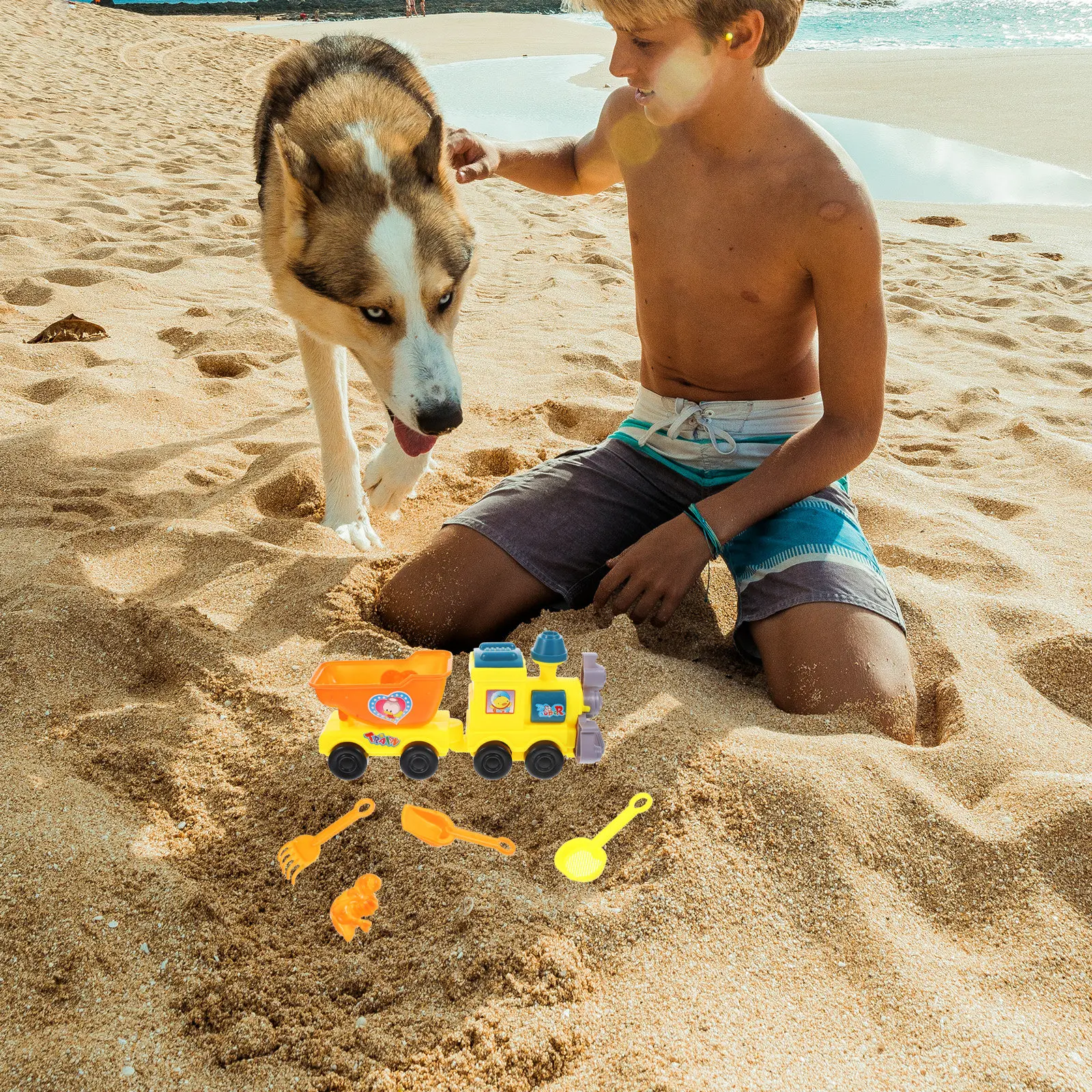 1Set Kids Beach Sand Playset Cartoon Train Fish Sand Digging Tools Summer Outdoor Sandbox Play Accessories Summer Playthings
1Set Kids Beach Sand Playset Cartoon Train Fish Sand Digging Tools Summer Outdoor Sandbox Play Accessories Summer Playthings