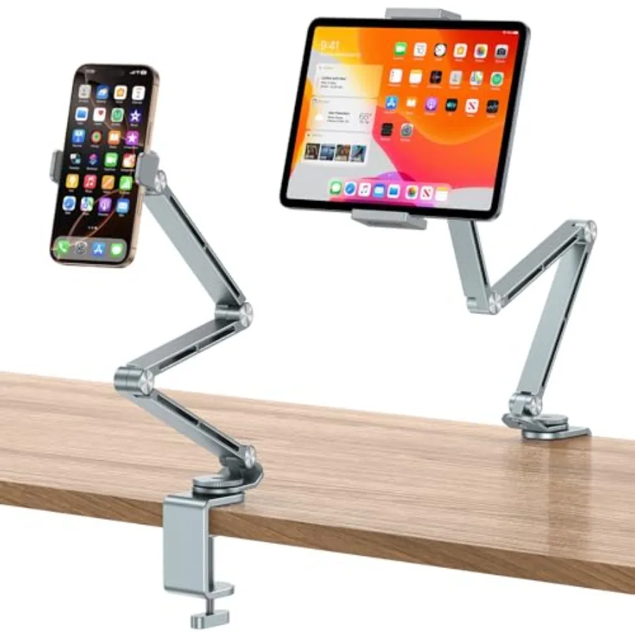 OMOTON Adjustable Tablet Stand for iPad Desk Phone Holder for Bed with 2 Clamps Flexible Aluminum Alloy Mount with 360 Rotation
OMOTON Adjustable Tablet Stand for iPad Desk Phone Holder for Bed with 2 Clamps Flexible Aluminum Alloy Mount with 360 Rotation