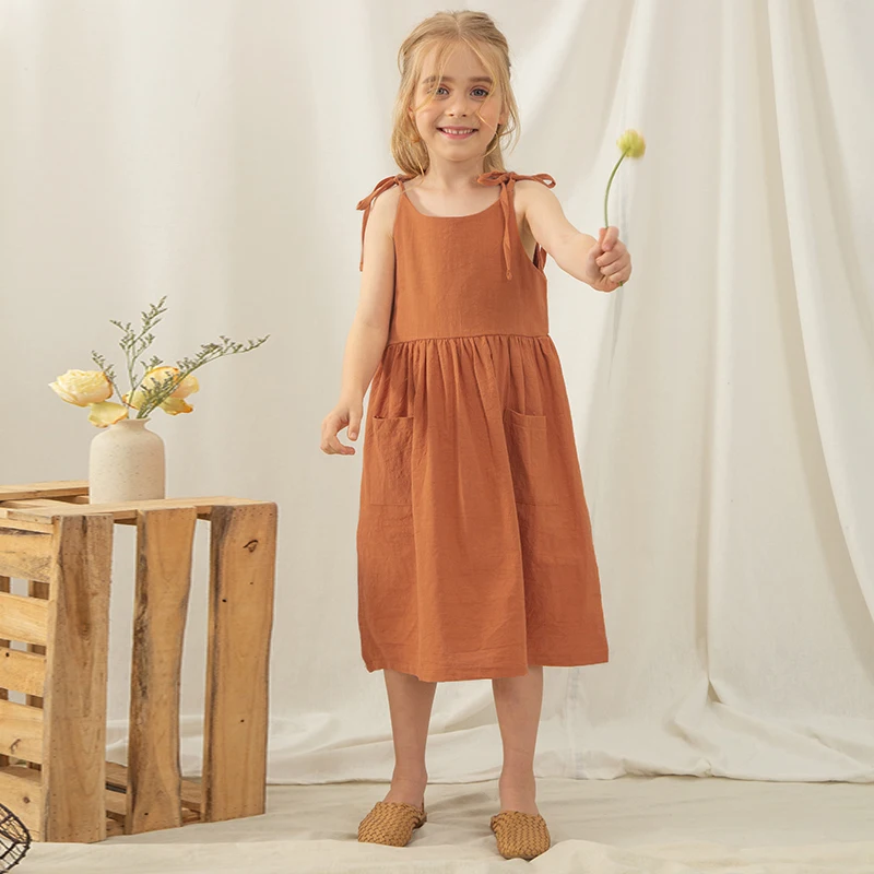 Girls Summer Cotton And Linen Dress Fashion New Monochrome Casual Pocket Kids Dress Wt205
Girls Summer Cotton And Linen Dress Fashion New Monochrome Casual Pocket Kids Dress Wt205