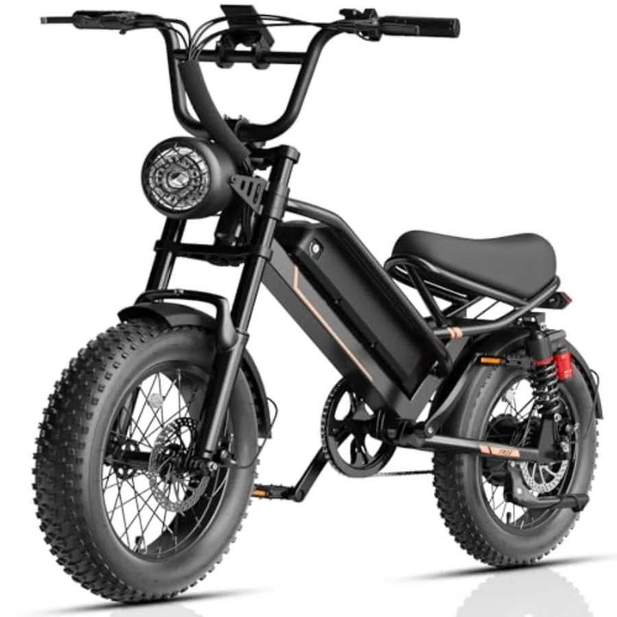 Off-road electric bike for adults and teens: 2000W peak, 16 fat tire, black, UL2849 certified, 55-mile range, 28 MPH speed, all
Off-road electric bike for adults and teens: 2000W peak, 16 fat tire, black, UL2849 certified, 55-mile range, 28 MPH speed, all