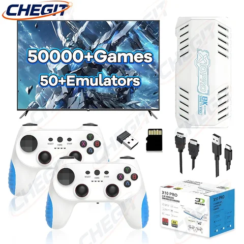 New 128G 50000+ Game Stick X10 Pro 4K Video TV Game Console Wireless Gamepads Video Game/ 64G 20000+ Classic Arcade Games