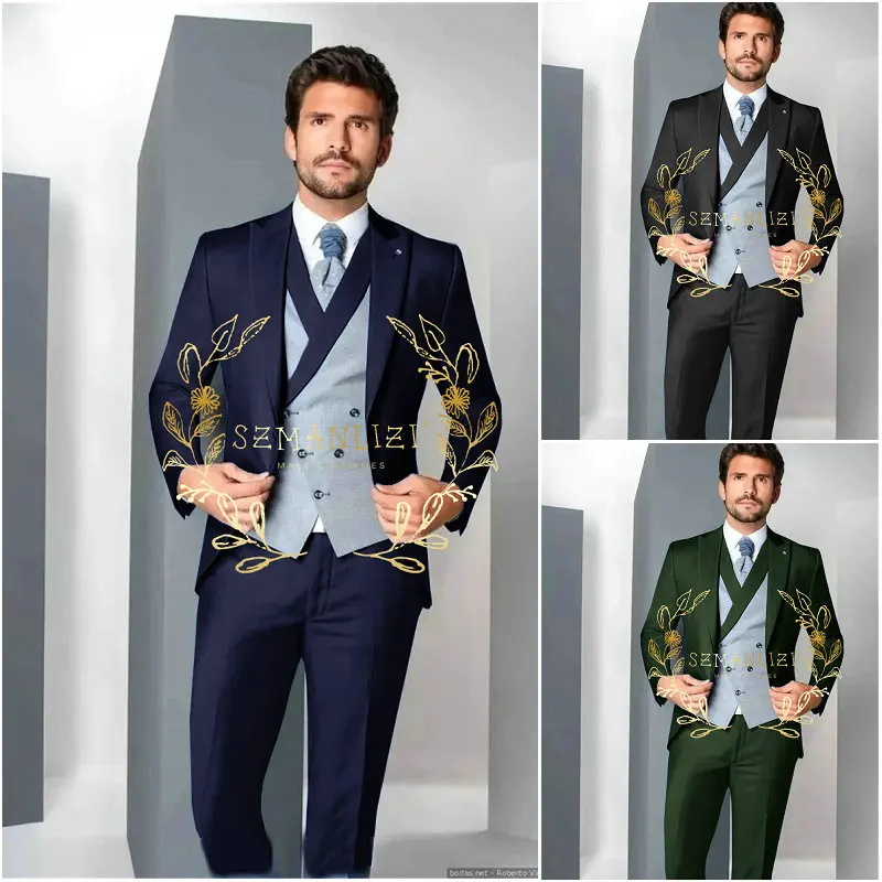2023 Costume Homme Navy Blue Mens 3 Pieces Set Groom Suits For Wedding Tuxedos Blazer Vest Pant Groomsmen Formal Wear Prom Dress
2023 Costume Homme Navy Blue Mens 3 Pieces Set Groom Suits For Wedding Tuxedos Blazer Vest Pant Groomsmen Formal Wear Prom Dress