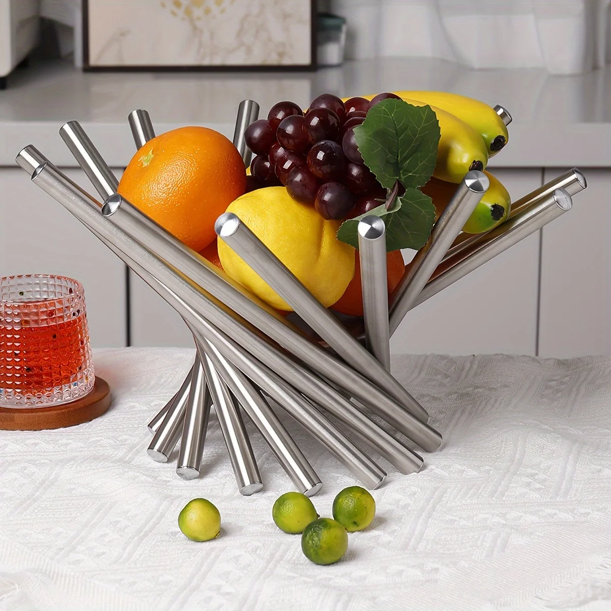 Small Creative Fruit Basket, Creative Stainless Steel Fruit Tray, Simple European Style Living Room Fruit Basket
Small Creative Fruit Basket, Creative Stainless Steel Fruit Tray, Simple European Style Living Room Fruit Basket