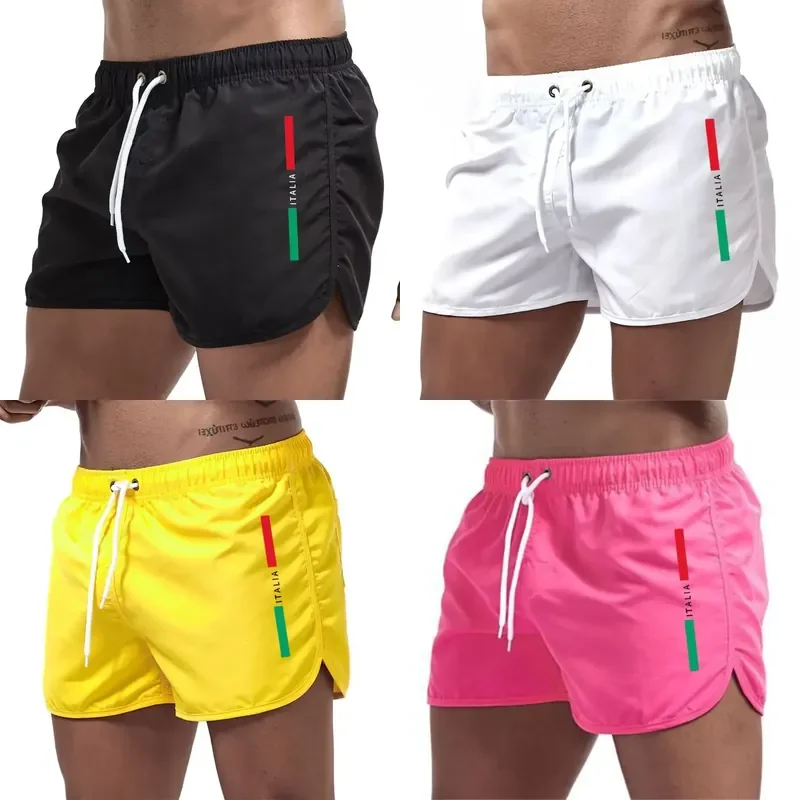 Men Quick Dry Breathable Sports Shorts, Stripe Letter Print Elastic Waist Running Fitness 3 Inch Beach Casual Shorts
Men Quick Dry Breathable Sports Shorts, Stripe Letter Print Elastic Waist Running Fitness 3 Inch Beach Casual Shorts