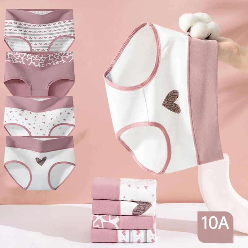 3pcs Pure Cotton High Waist Girl Love Print Panties Student Underwear Breathable Underpant Plus Size Panty Female Seamless Brief
3pcs Pure Cotton High Waist Girl Love Print Panties Student Underwear Breathable Underpant Plus Size Panty Female Seamless Brief