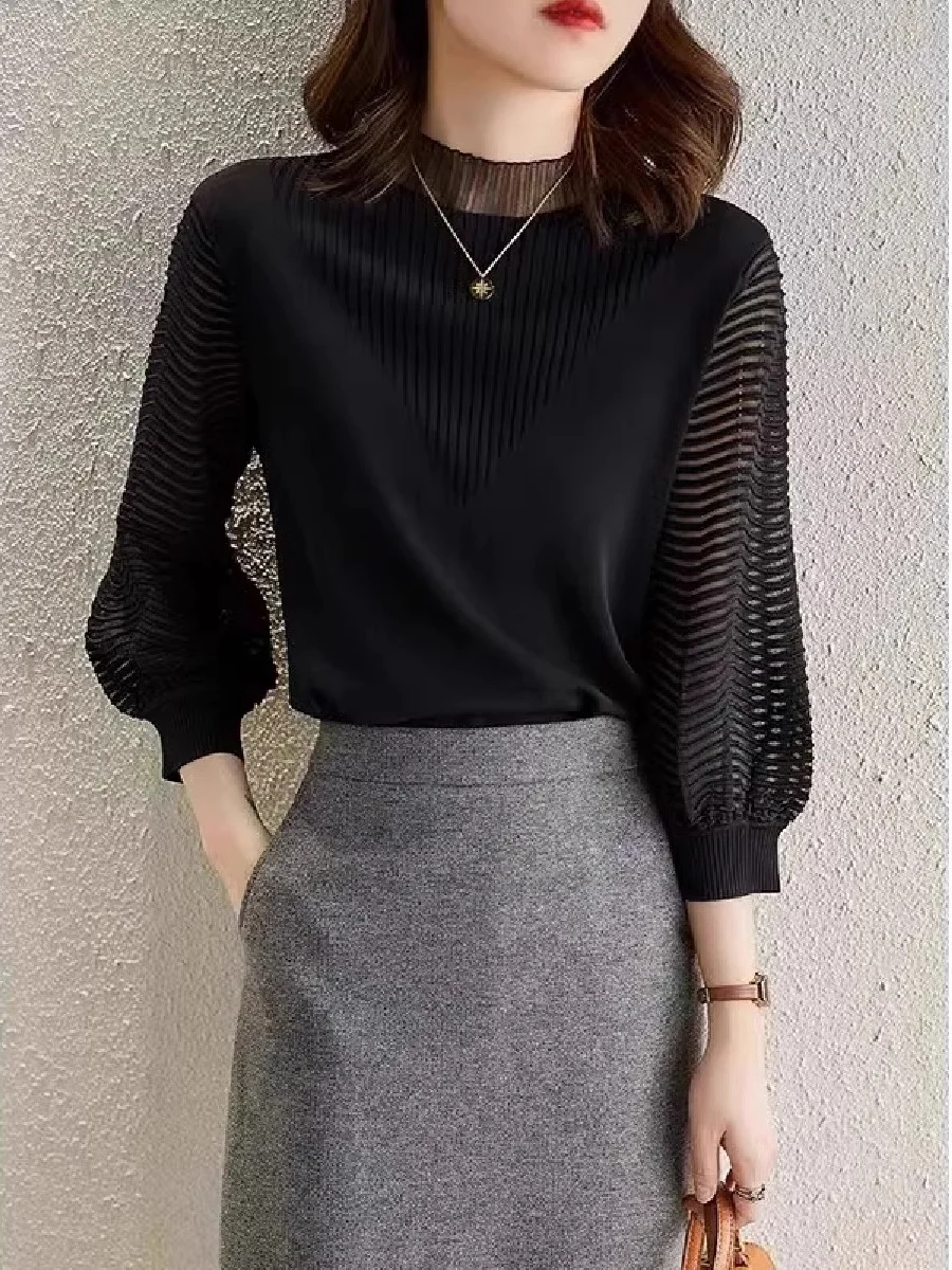 Qingdao брендовый кружевной ажурный вязаный свитер с фонариком све, свободный крой, весенний свитер девять четвертей све с высоким воротником, корейский сле
Qingdao брендовый кружевной ажурный вязаный свитер с фонариком све, свободный крой, весенний свитер девять четвертей све с высоким воротником, корейский сле