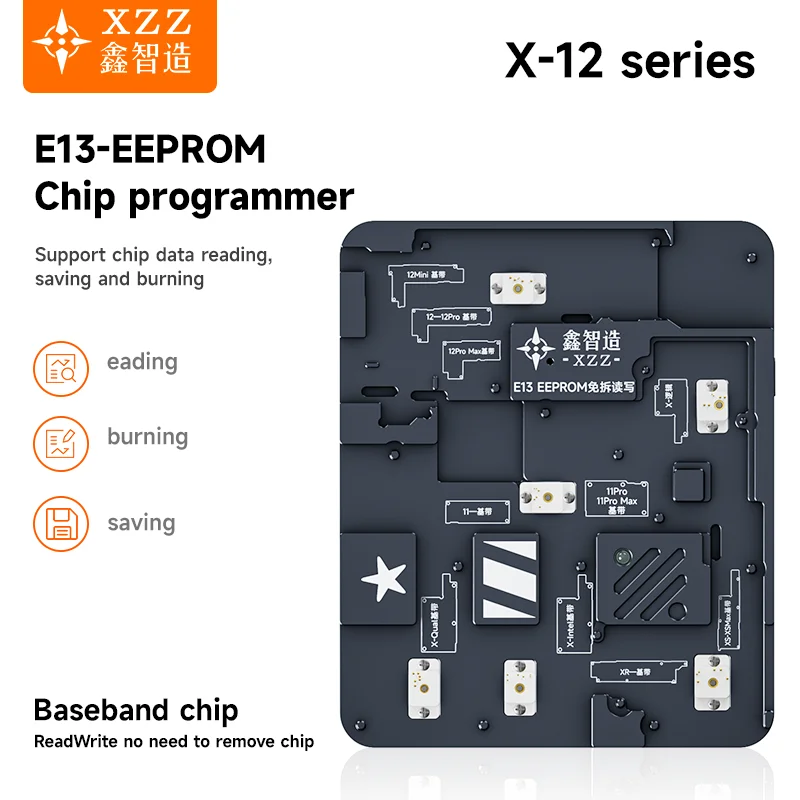 XINZHIZAO FIX-E13 i4 EEPROM Programmer Logic Baseband Fixture for Phone X-12 13 14Promax Read and Write Save Burn Repair
XINZHIZAO FIX-E13 i4 EEPROM Programmer Logic Baseband Fixture for Phone X-12 13 14Promax Read and Write Save Burn Repair