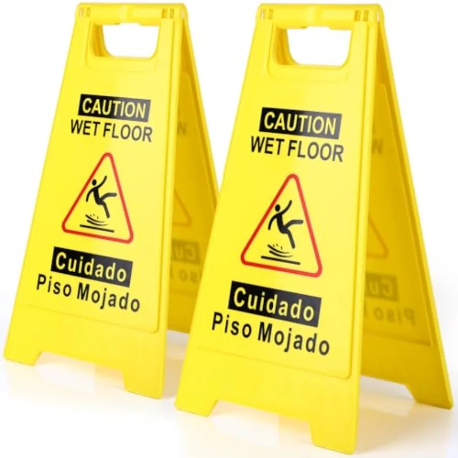 2-Pack Caution Wet Floor Sign, 17.5" Height, Bright Yellow Double-Sided Folding A-Shaped Frame Design, Bilingual Caution Messag
2-Pack Caution Wet Floor Sign, 17.5" Height, Bright Yellow Double-Sided Folding A-Shaped Frame Design, Bilingual Caution Messag