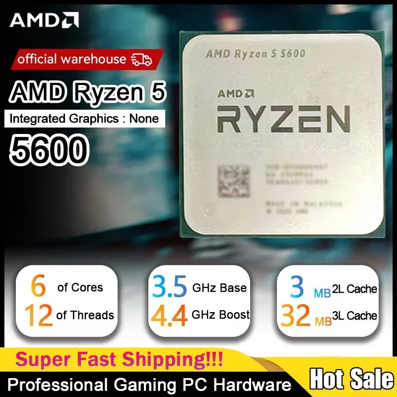 AMD R5 5600 CPU Ryzen 5 5600 3.5 GHz 6-Core 12-Thread 7NM L3=32M 100-000000927 Socket AM4 New but no fan
AMD R5 5600 CPU Ryzen 5 5600 3.5 GHz 6-Core 12-Thread 7NM L3=32M 100-000000927 Socket AM4 New but no fan
