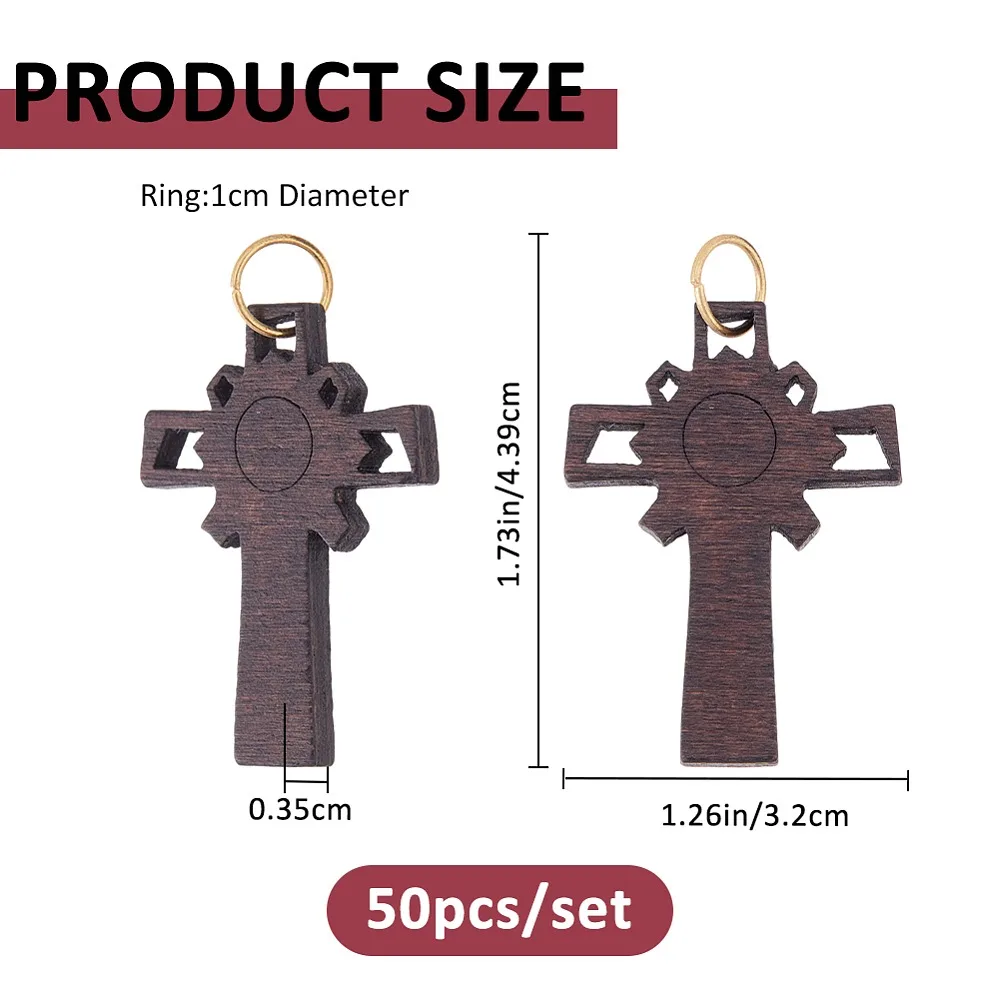 50Pcs Wood Pendants with 304 Stainless Steel Open Jump Rings Coffee 43.9mm
50Pcs Wood Pendants with 304 Stainless Steel Open Jump Rings Coffee 43.9mm