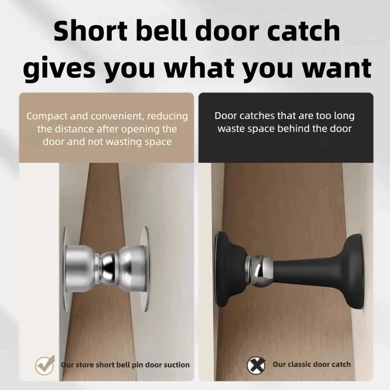 Silent Stainless Steel Silver Magnetic Door Stopper Noiseless Door Catch Home Hardware for Bedroom And Bathroom
Silent Stainless Steel Silver Magnetic Door Stopper Noiseless Door Catch Home Hardware for Bedroom And Bathroom