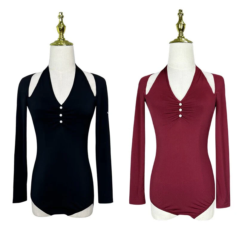 New Latin Dance Clothes Long Sleeves Black Red Bodysuit Adult Rumba Ballroom Dance Practice Clothing Latin Training Dance Tops
New Latin Dance Clothes Long Sleeves Black Red Bodysuit Adult Rumba Ballroom Dance Practice Clothing Latin Training Dance Tops