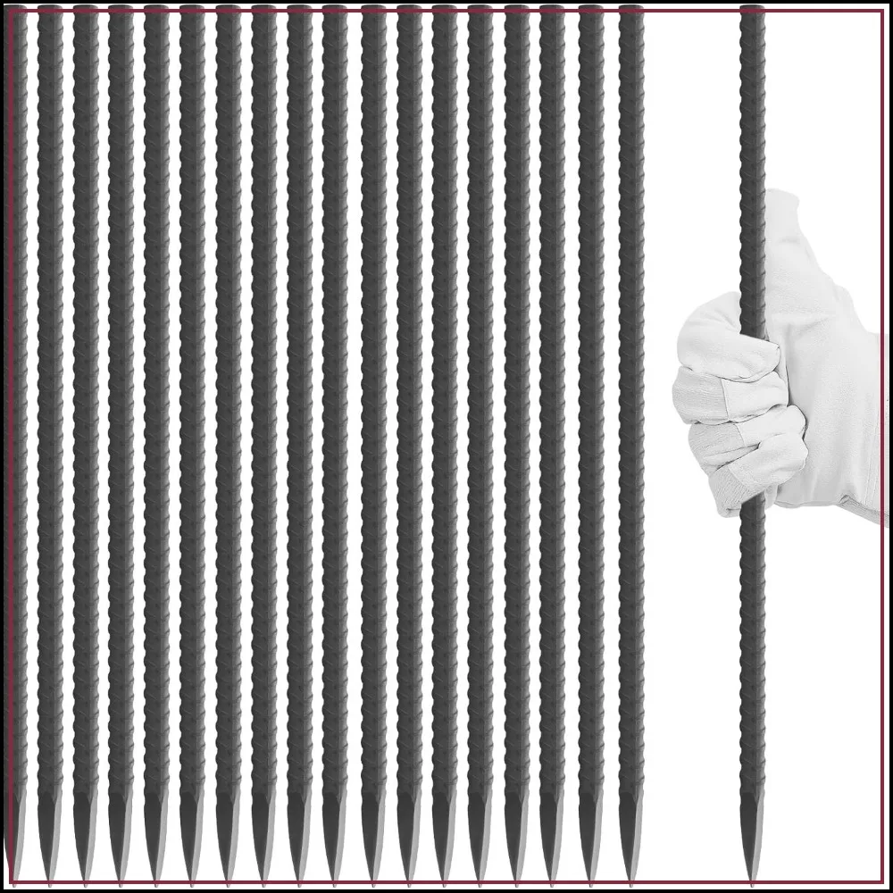 50 Pcs 16in Heavy Duty Ground Rebar Stakes, 5/16in Steel Stakes for Trampoline Tent Fence Plant Supports, Chisel Point
50 Pcs 16in Heavy Duty Ground Rebar Stakes, 5/16in Steel Stakes for Trampoline Tent Fence Plant Supports, Chisel Point