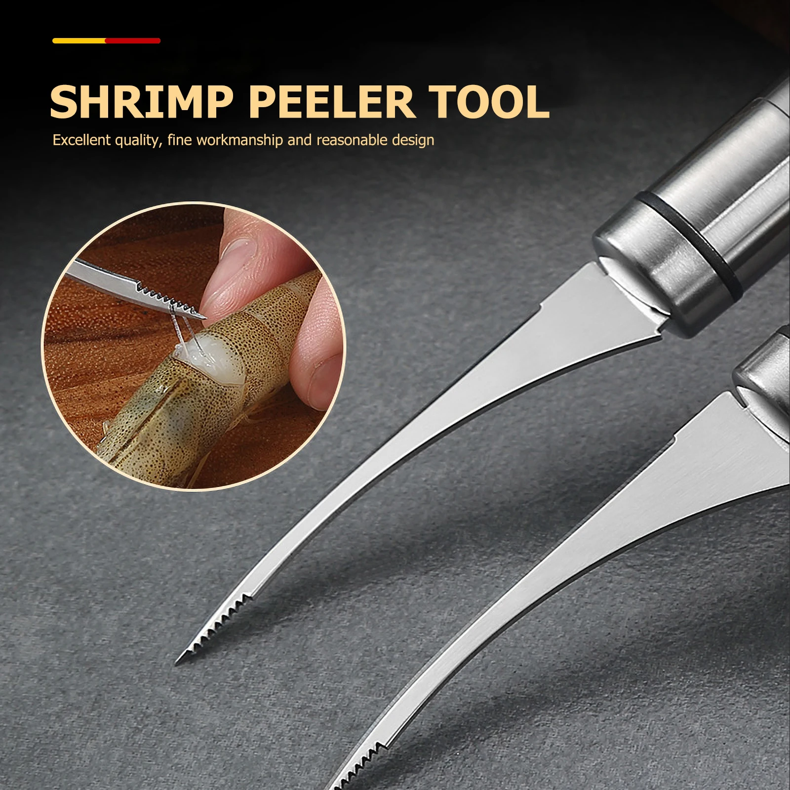 2pcs Stainless Steel Peeler Tool Anti-Slip Handle Light Rust Resistant Line Remover Fish Belly Opener Shrimp Shell
2pcs Stainless Steel Peeler Tool Anti-Slip Handle Light Rust Resistant Line Remover Fish Belly Opener Shrimp Shell