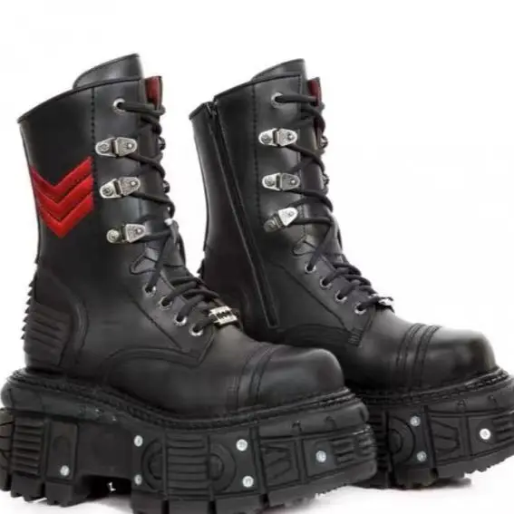 2025 Retro Spanish Mid-Calf Dark Metal Punk Men's and Women's Same Style Below The Knee Platform Popular Street Shooting Boots
2025 Retro Spanish Mid-Calf Dark Metal Punk Men's and Women's Same Style Below The Knee Platform Popular Street Shooting Boots