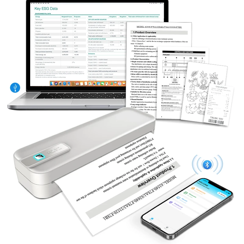 Portable Printer Wireless for Travel A4&A5 Thermal Paper Inkless Printer Compatible with IOS Android Laptop for Office Car Home
Portable Printer Wireless for Travel A4&A5 Thermal Paper Inkless Printer Compatible with IOS Android Laptop for Office Car Home
