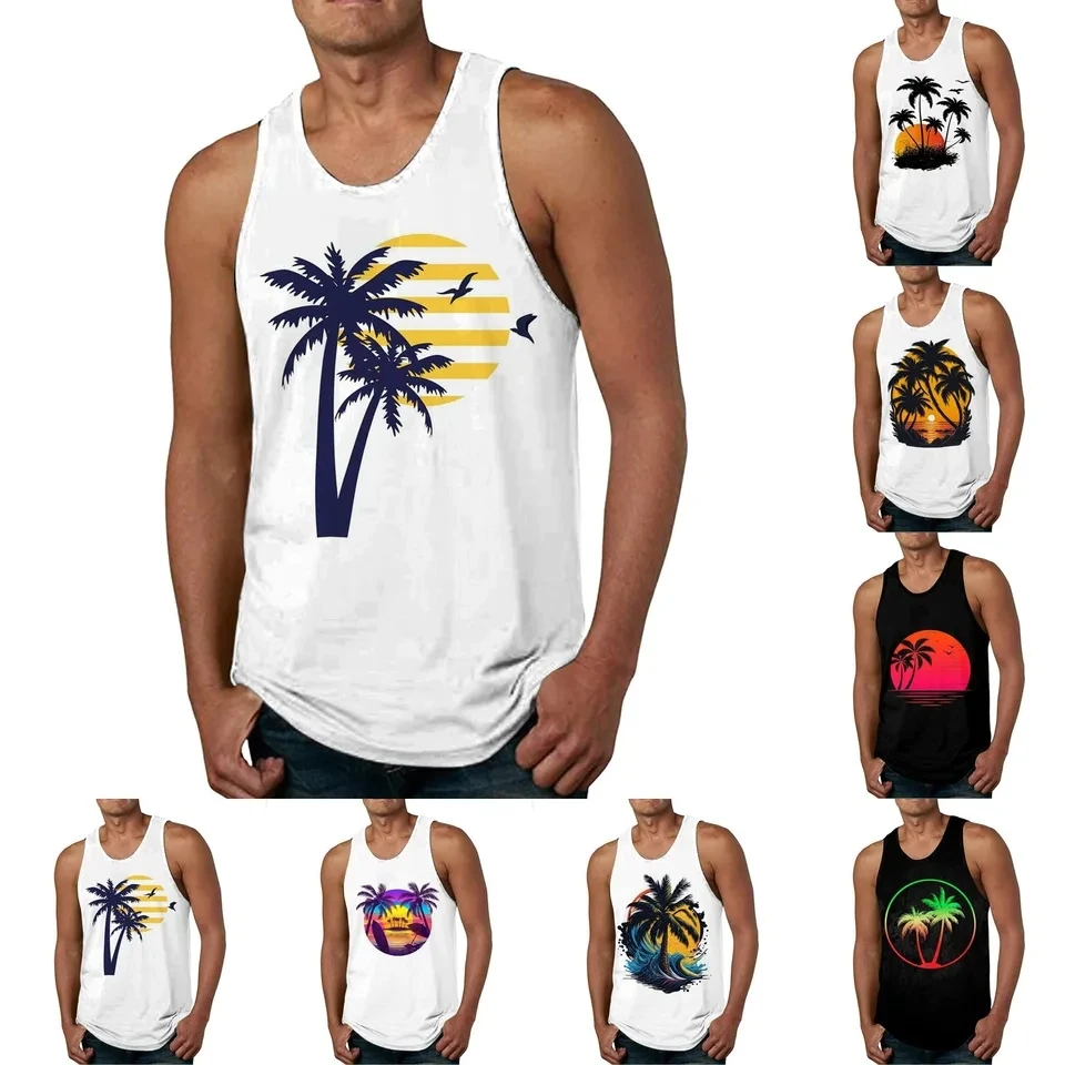 Summer Men's Tank Tops Hawaiian Beach Casual Vest Fitness Sleeveless Sports Fitness Tank Top Training Bodybuilding Clothes
Summer Men's Tank Tops Hawaiian Beach Casual Vest Fitness Sleeveless Sports Fitness Tank Top Training Bodybuilding Clothes