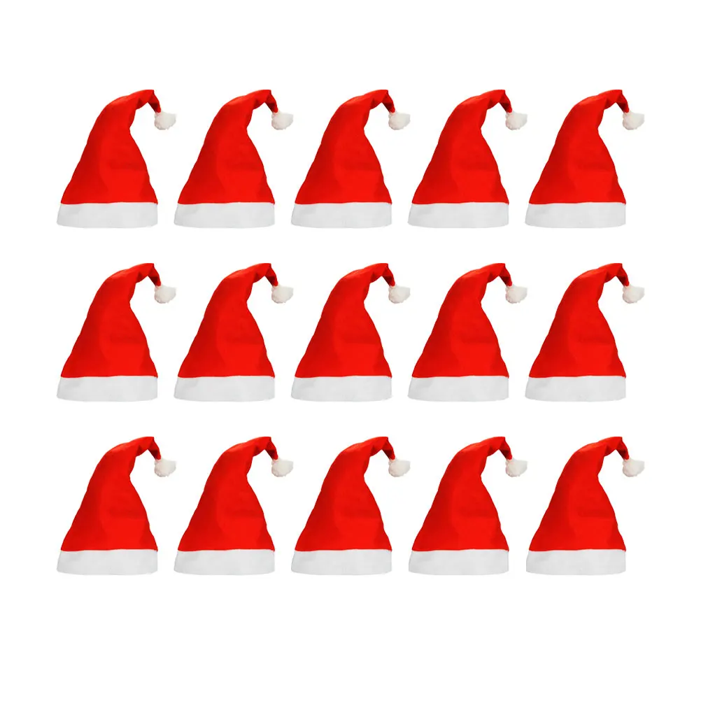 15 Pcs Non Woven Christmas Santa Claus Hat Red Fabric Decor Party Accessory Adult Kids Family Celebration Stage Xmas Cap 
15 Pcs Non Woven Christmas Santa Claus Hat Red Fabric Decor Party Accessory Adult Kids Family Celebration Stage Xmas Cap