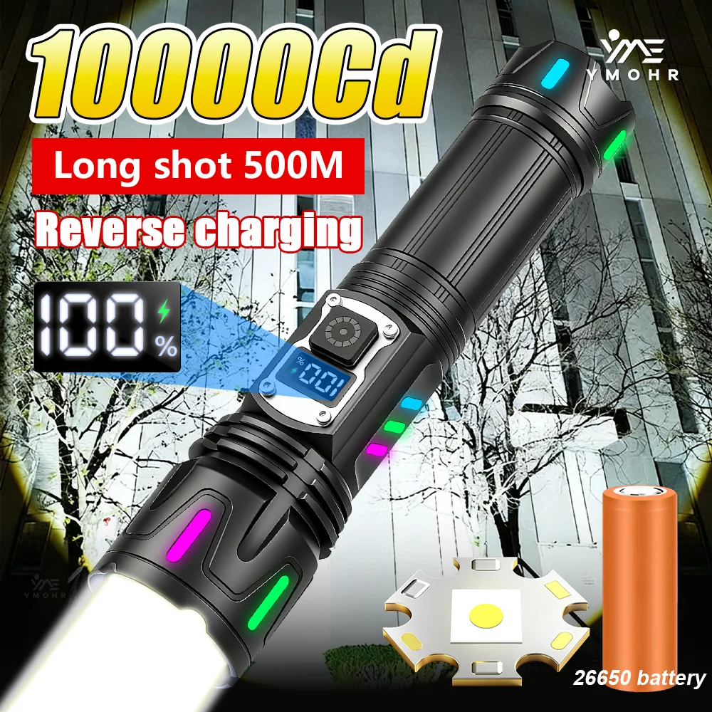 Super Bright Flashlights High Power White Laser Rechargeable LED Flashlight 18650 Battery Tactical Torch Outdoor Camping Lantern
Super Bright Flashlights High Power White Laser Rechargeable LED Flashlight 18650 Battery Tactical Torch Outdoor Camping Lantern