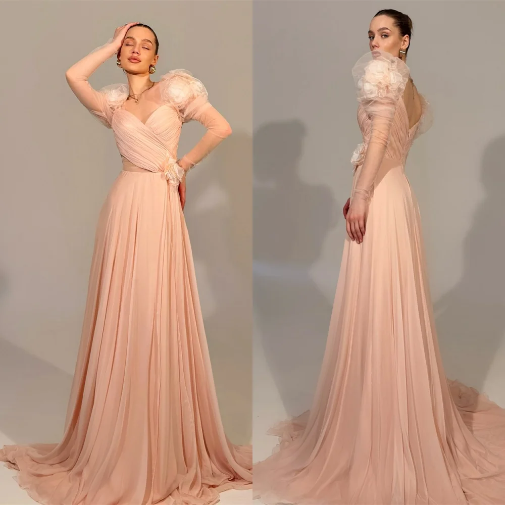 Customized Simple Champagne Chiffon Evening Dress Exquisite Square Collar Puff Sleeves Long Sleeves Special Occasion Gowns
Customized Simple Champagne Chiffon Evening Dress Exquisite Square Collar Puff Sleeves Long Sleeves Special Occasion Gowns