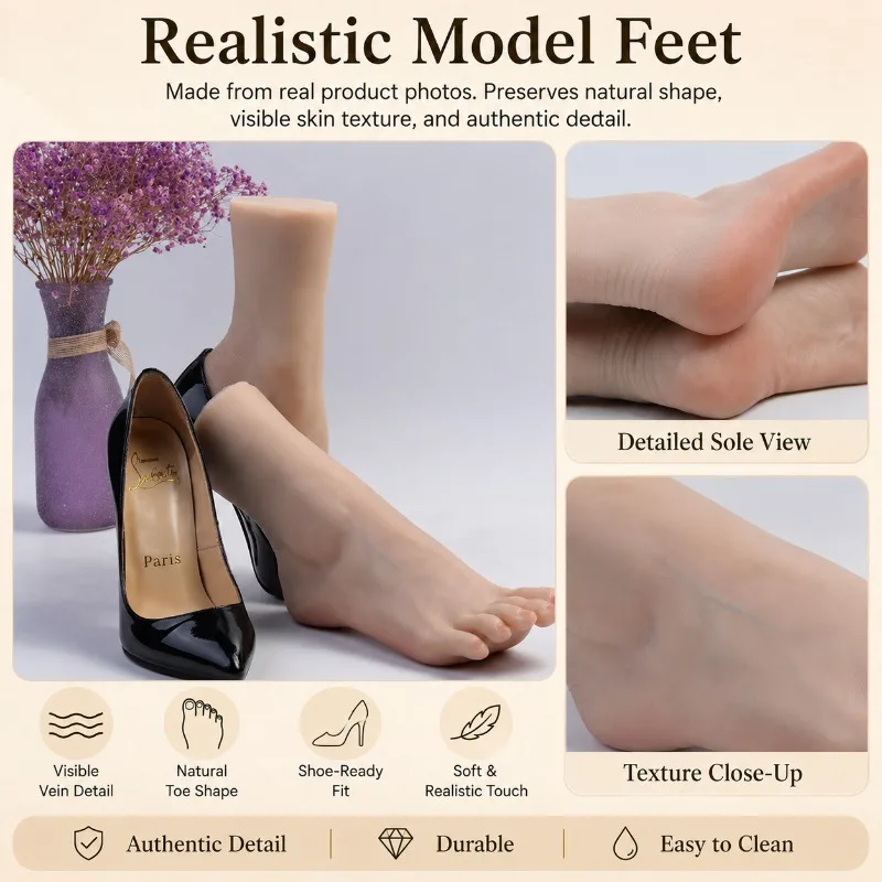 22cm realistic Silicone Foot Model Simulation Nail Art Practice Real Female Mannequin Feet For Manicure Photograph ShoesDisplay
22cm realistic Silicone Foot Model Simulation Nail Art Practice Real Female Mannequin Feet For Manicure Photograph ShoesDisplay
