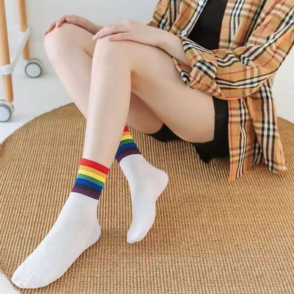 6Pairs Cozy Multicolor Rainbow Stripes Socks Y2K Mid-calf Rainbow Tube Sock Patchwork Hosiery Cotton Socks Trendy
6Pairs Cozy Multicolor Rainbow Stripes Socks Y2K Mid-calf Rainbow Tube Sock Patchwork Hosiery Cotton Socks Trendy