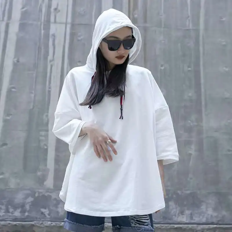 Ladies short sleeve T-shirt summer new hooded design casual loose solid color large size five short sleeve
Ladies short sleeve T-shirt summer new hooded design casual loose solid color large size five short sleeve