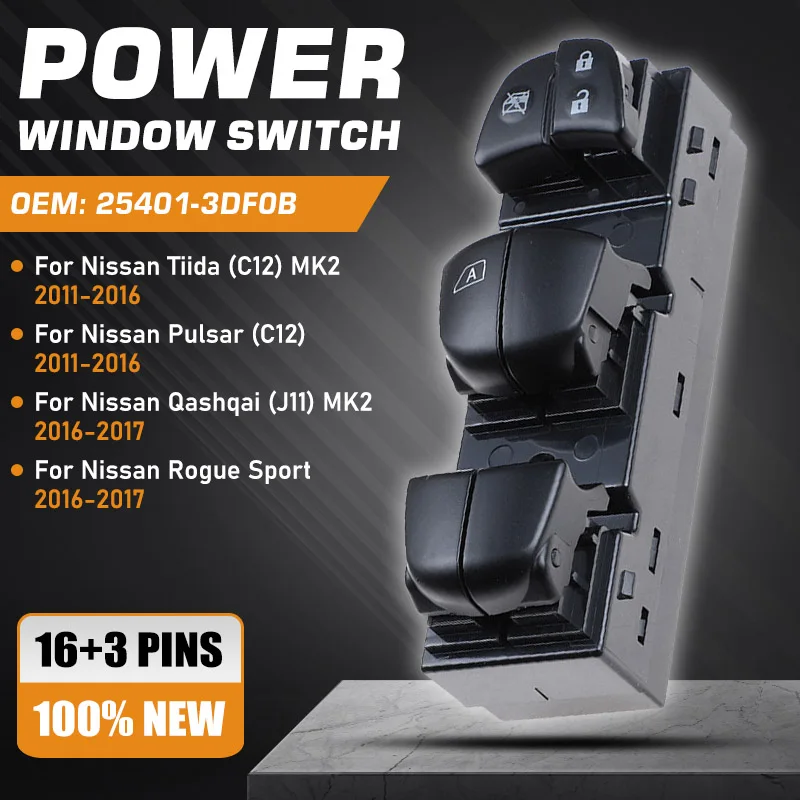 Master Power Window Switch Button For Nissan Qashqai J11 Nissan Rogue Sport 2016-2017 Nissan Pulsar C12 Nissan Tiida 2011-2016
Master Power Window Switch Button For Nissan Qashqai J11 Nissan Rogue Sport 2016-2017 Nissan Pulsar C12 Nissan Tiida 2011-2016