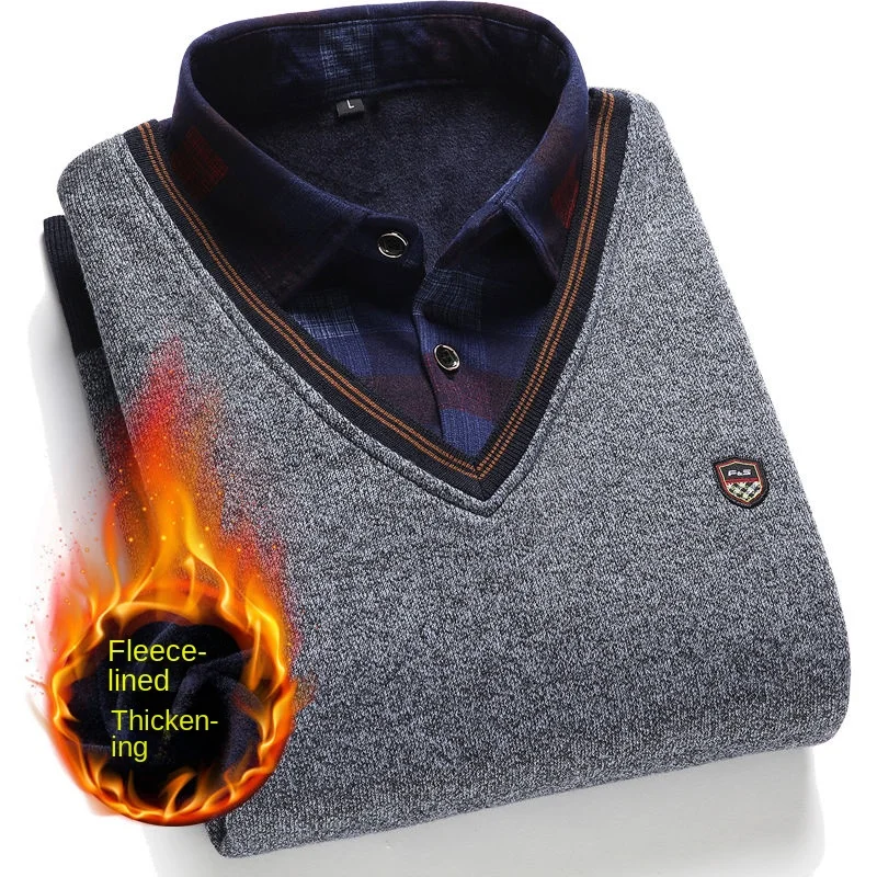 Men's Winter Warm Plush Thick Middle-aged Elderly POLO Collar Home Pullover Comfortable and Breathable Winter Casual Top
Men's Winter Warm Plush Thick Middle-aged Elderly POLO Collar Home Pullover Comfortable and Breathable Winter Casual Top