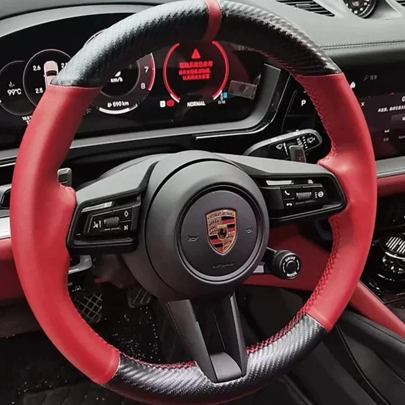 Hand-Stitched non-slip carbon fibre leather car Steering Wheel Cover For Porsche Taycan Boxste Panamera Macan Cayenne 718 971
Hand-Stitched non-slip carbon fibre leather car Steering Wheel Cover For Porsche Taycan Boxste Panamera Macan Cayenne 718 971