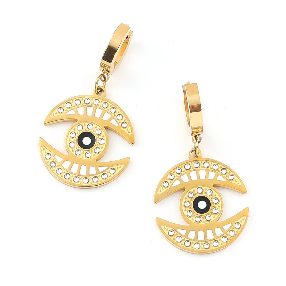 Trendy Bohemian Rhinestone Black Evil Eye Hoop Earrings for Women Cute Unique Gold Color Moon Drop Earrings Party Jewelry
Trendy Bohemian Rhinestone Black Evil Eye Hoop Earrings for Women Cute Unique Gold Color Moon Drop Earrings Party Jewelry 