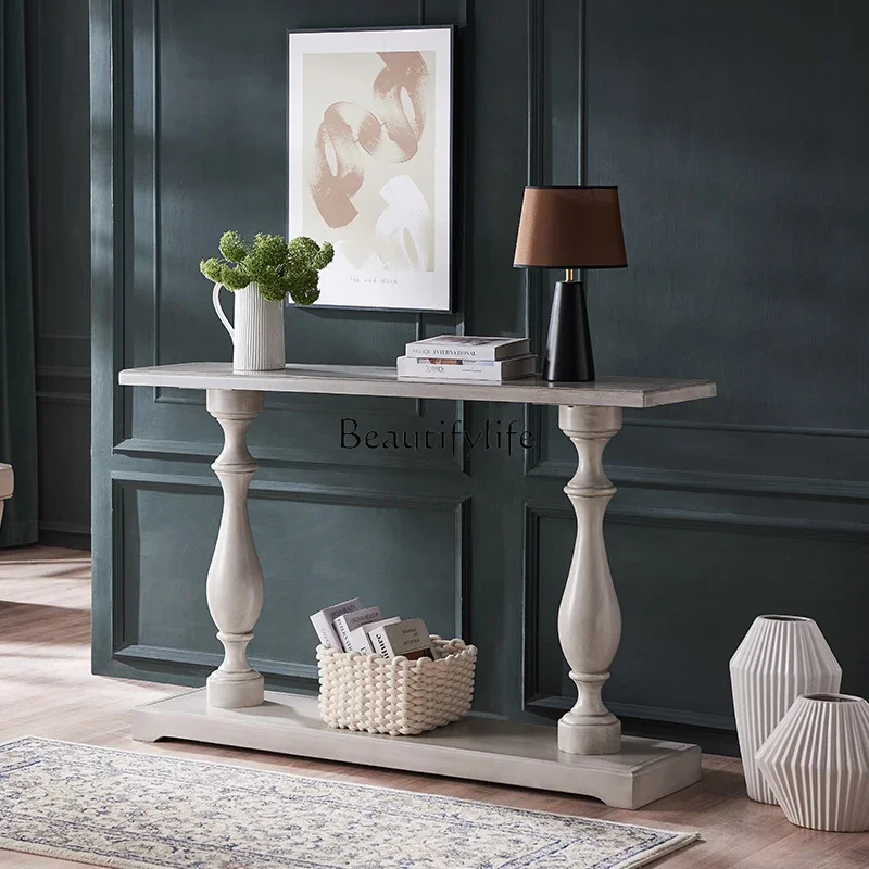 ls 27American all solid wood entrance table Nordic simple partition sofa entrance cabinet gray white 
ls 27American all solid wood entrance table Nordic simple partition sofa entrance cabinet gray white