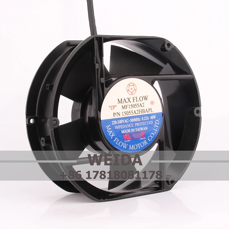 MF15055A2 Case Fan for MAX FLOW AC220V 0.22A 48W15CM 172X150X51MM 15055A2HBAPL17251 Axial Flow Exhaust Ventilation Industrial
MF15055A2 Case Fan for MAX FLOW AC220V 0.22A 48W15CM 172X150X51MM 15055A2HBAPL17251 Axial Flow Exhaust Ventilation Industrial
