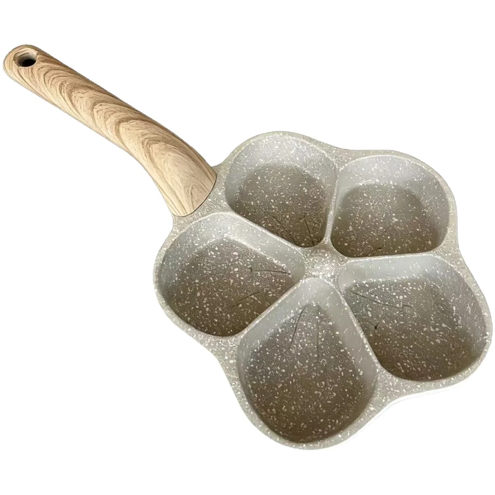 Flower Shaped 5 Hole Aluminum Egg Pan Nonstick Coating For Breakfast Frying Skillet for Pancakes Burgers Gas and Induction Ready
Flower Shaped 5 Hole Aluminum Egg Pan Nonstick Coating For Breakfast Frying Skillet for Pancakes Burgers Gas and Induction Ready
