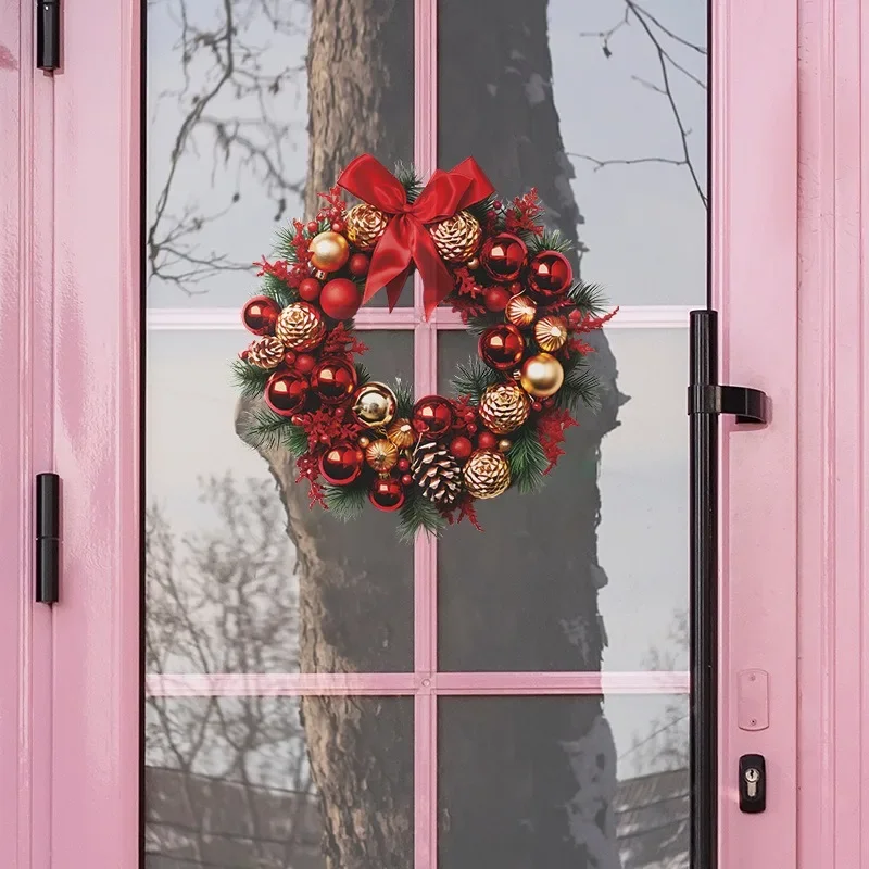 Christmas Simulation Pine Cone Colored Ball Flower Wreath Bedroom Entrance Home Wall Sticker Self-adhesive
Christmas Simulation Pine Cone Colored Ball Flower Wreath Bedroom Entrance Home Wall Sticker Self-adhesive