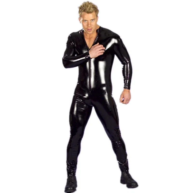 Sexy Lingerie Men Catsuit Faux Leather Front Zipper Crotch Bodysuit Gay Fetish Costumes Erotic Lingerie Jumpsuit
Sexy Lingerie Men Catsuit Faux Leather Front Zipper Crotch Bodysuit Gay Fetish Costumes Erotic Lingerie Jumpsuit