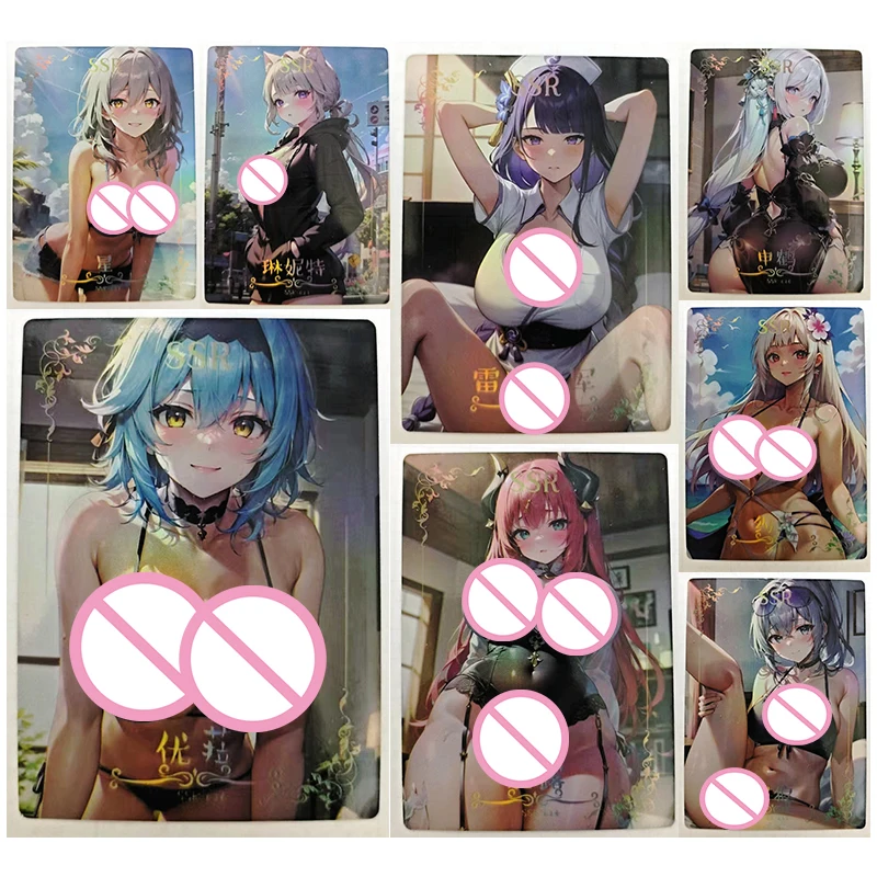 Anime Goddess Story SSR Cards Raiden Shogun Firefly Nilou Shenhe Eula Collection Cards Christmas Birthday Gifts Children's Toys
Anime Goddess Story SSR Cards Raiden Shogun Firefly Nilou Shenhe Eula Collection Cards Christmas Birthday Gifts Children's Toys