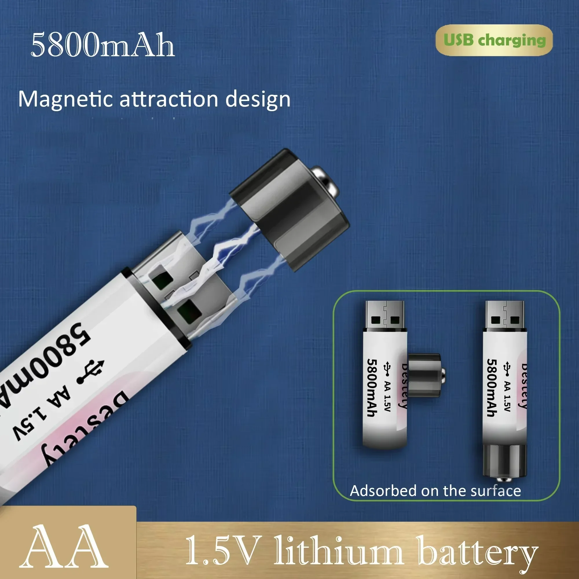 New aa Battery Rechargeable 1.5V AA 5800mAh, USB Fast Charging Li-ion , 2000 Cycles with 1.5h fast charging and long lasting
New aa Battery Rechargeable 1.5V AA 5800mAh, USB Fast Charging Li-ion , 2000 Cycles with 1.5h fast charging and long lasting