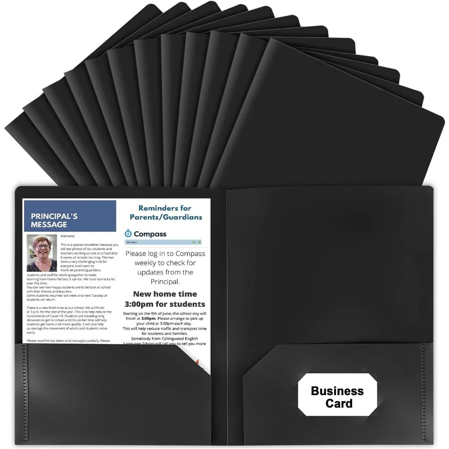 Упаковка из 12 черных папок с горшками и слотом для визитных карточек Размер буквы Пластиковые 2 папки с горшками для документов Офисная кабина для хранения документов
Упаковка из 12 черных папок с горшками и слотом для визитных карточек Размер буквы Пластиковые 2 папки с горшками для документов Офисная кабина для хранения документов