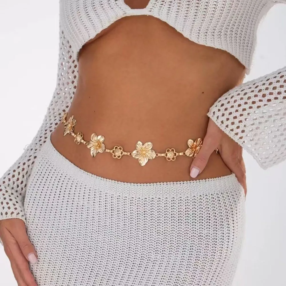 Elegant Adjustable Flower Body Chain Charm Metal Waist Chain Gold Stylish Bikini Belly Belt Party
Elegant Adjustable Flower Body Chain Charm Metal Waist Chain Gold Stylish Bikini Belly Belt Party