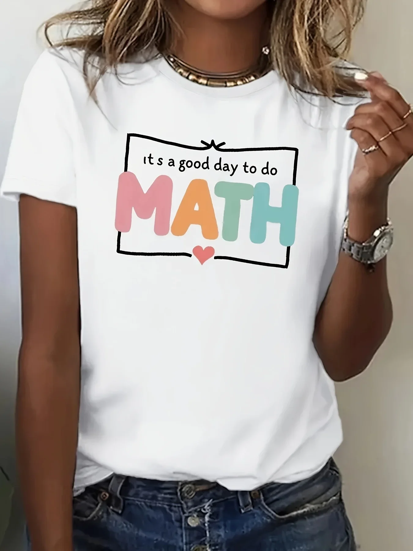 With Heart Design Stretchy Polyester-Spandex Round Neck Short Sleeve Women's Casual Themed Graphic T-Shirt Colorful Lettering
With Heart Design Stretchy Polyester-Spandex Round Neck Short Sleeve Women's Casual Themed Graphic T-Shirt Colorful Lettering