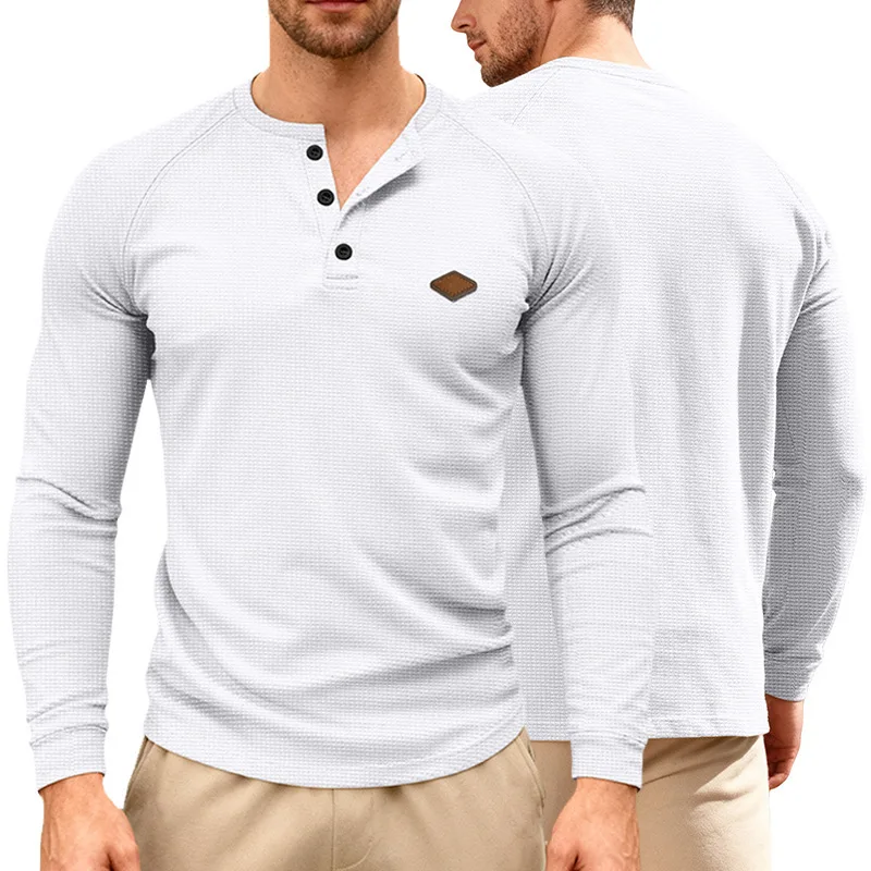 2026 Men's Casual American Style Spring Autumn Thin Waffle Grid Button Quick Dry Shoulder Insert Henry Long Sleeve T-shirt
2026 Men's Casual American Style Spring Autumn Thin Waffle Grid Button Quick Dry Shoulder Insert Henry Long Sleeve T-shirt