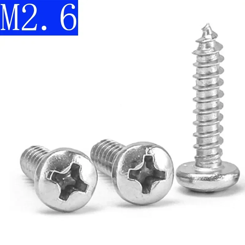 M2.6 304 Stainless Steel Phillips Cross Recessed PAN Head Self Tapping Screws DIN 7981
M2.6 304 Stainless Steel Phillips Cross Recessed PAN Head Self Tapping Screws DIN 7981
