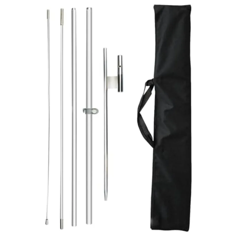 Feather Flag Pole Kit Fits 8FT Swooper Flags, 11FT Tall Aluminum Flagpole Set with Heavy Duty Ground Spike for Business Adverti
Feather Flag Pole Kit Fits 8FT Swooper Flags, 11FT Tall Aluminum Flagpole Set with Heavy Duty Ground Spike for Business Adverti