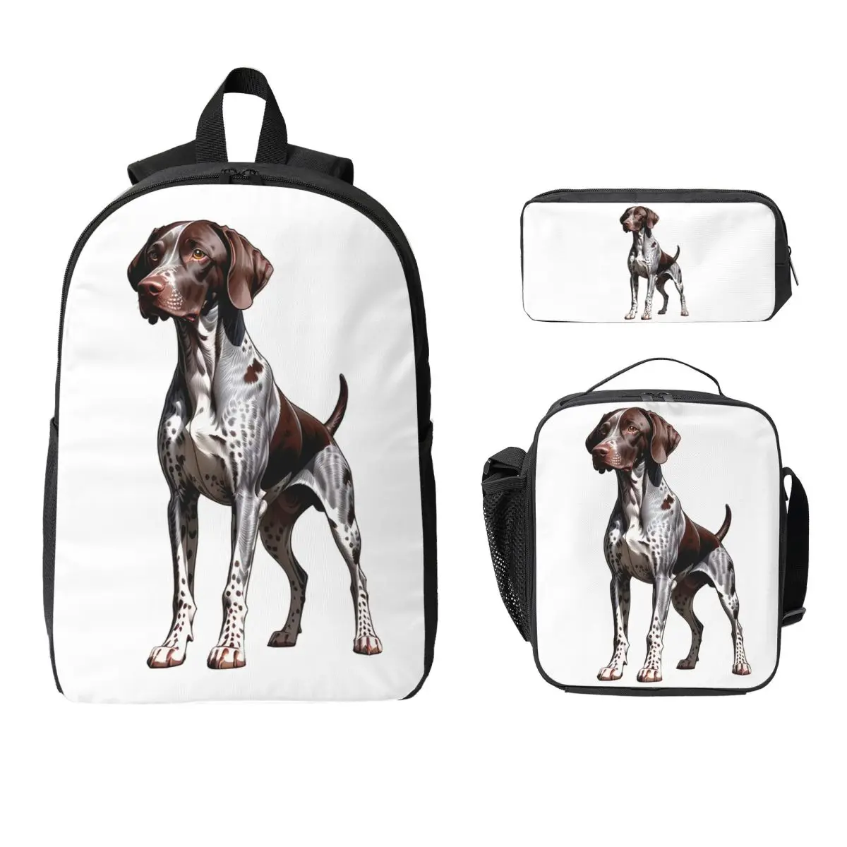 German Shorthaired Pointer Dog Bone And Paw Backpack BookBag School Bag Shoulder Bags 3ps Insulated Lunch Bag Pencil Case
German Shorthaired Pointer Dog Bone And Paw Backpack BookBag School Bag Shoulder Bags 3ps Insulated Lunch Bag Pencil Case