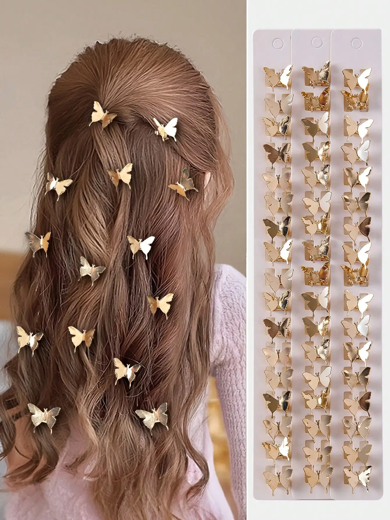 10pcs/Set Girls' Golden Metal 3D Butterfly Elegant Decor Cute European & American Style Hair Clips, Bangs Clips, Hair Accessories
10pcs/Set Girls' Golden Metal 3D Butterfly Elegant Decor Cute European & American Style Hair Clips, Bangs Clips, Hair Accessories