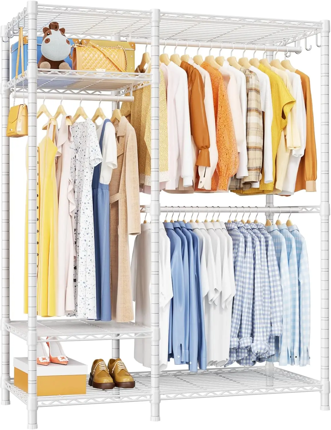 F7 Medium Garment Rack, Heavy Duty Clothes Rack, Clothing Racks for Hanging Clothes, 6-Tiers Freestanding Portable Closet Sto
F7 Medium Garment Rack, Heavy Duty Clothes Rack, Clothing Racks for Hanging Clothes, 6-Tiers Freestanding Portable Closet Sto