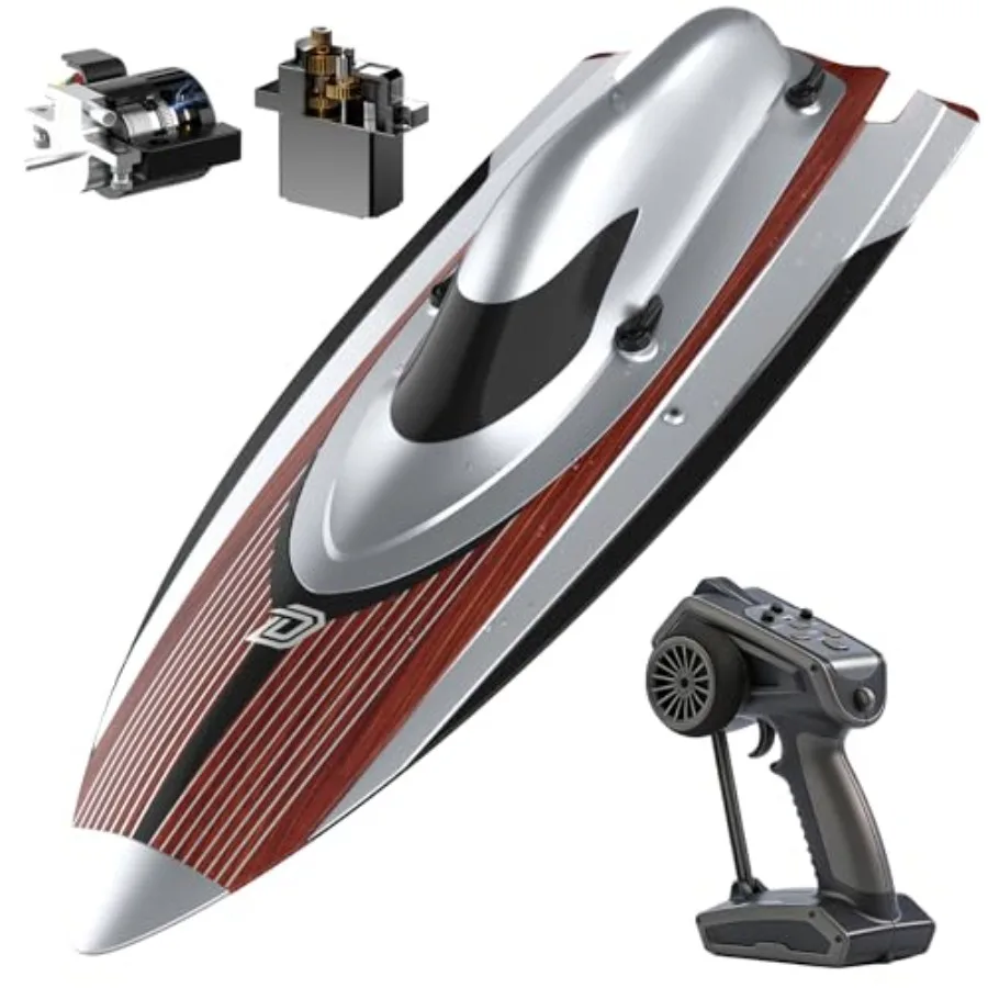 17 Brushless RC Boat for Lakes Pools Saltwater: Aluminum Alloy Hull, Red/Black, 45+ KPH Speed, 3S 2800mAh Li-po Battery, Metal
17 Brushless RC Boat for Lakes Pools Saltwater: Aluminum Alloy Hull, Red/Black, 45+ KPH Speed, 3S 2800mAh Li-po Battery, Metal